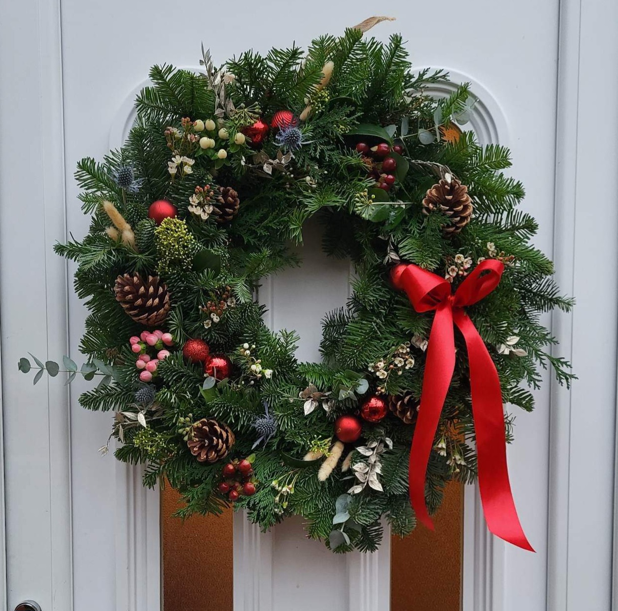 Christmas wreath on door